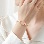 聚利时女士手表2026新款 轻奢珍珠母贝钢带手链表石英防水水晶镶钻