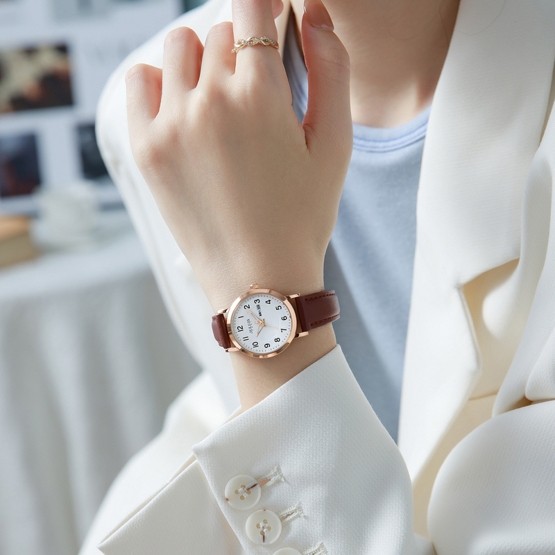 聚利时简约文艺复古石英腕表