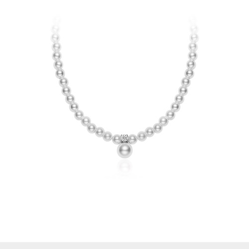 聚利时珍珠项链法式小香风锁骨链