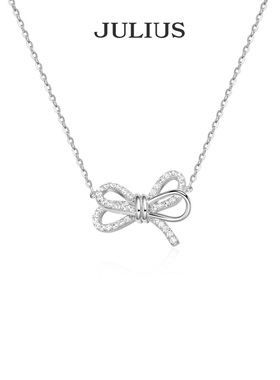 Julius/聚利时蝴蝶结项链女2025新款纯银小众轻奢生日礼物送女友