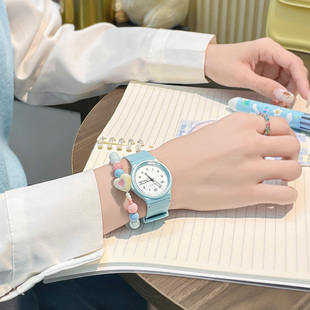 聚利时考试专用手表高颜值学院风夜光石英表高考静音学生生日礼物