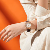 聚利时手表2026新款 小众轻奢锆石日历防水石英小香风女表1395