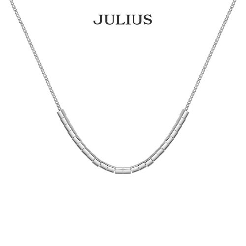 聚利时几何方珠纯银项链