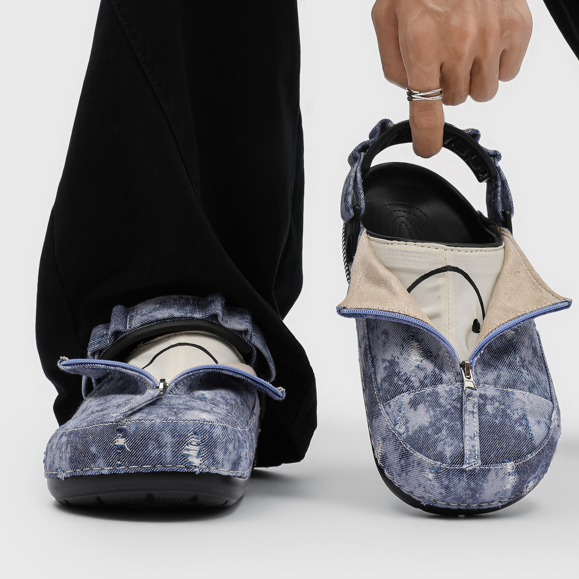 包头勃肯鞋男款拖鞋夏季透气沙滩鞋一脚蹬乐福鞋通勤户外洞洞鞋