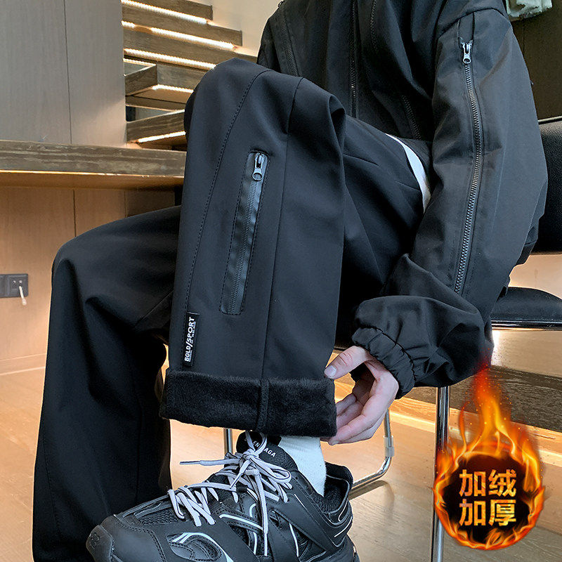 男款休闲防风防水加绒加厚保暖冲锋裤美式工装滑雪裤秋冬防寒裤子