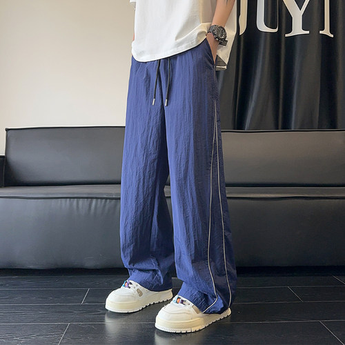 宽松休闲男士夏季薄款运动裤潮流百搭简约长裤裤子潮