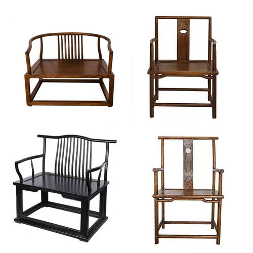 榆源祥老榆木实木各椅子组合大全