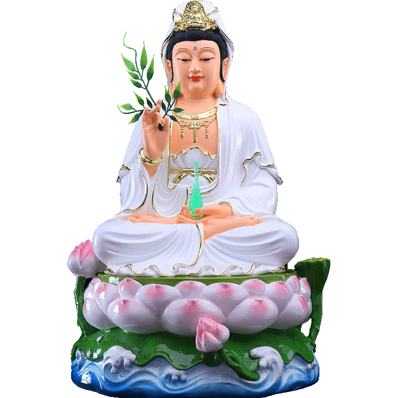 慈缘阁陶瓷彩观音菩萨佛像观音家用供奉观音佛像观音像观世音菩萨