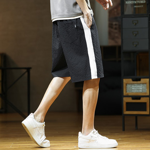 夏季新款男士休闲短裤男胖子大码速干五分裤加肥加大潮牌宽松