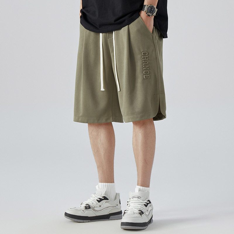 K8352大码340斤胖子短裤男钢印冰氧冰丝休闲运动跨境欧美五分中裤