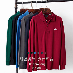 polo男加肥加大长袖 2808潮流款 翻领男士 肥佬装 T恤宽松薄大码 春装