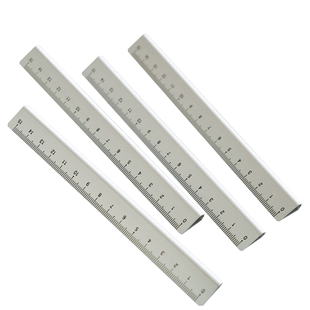 锦一 简约的铝合金轻量化直尺 多功能简约画图比例尺 可爱创意小学生文具绘图测量刻度尺子 15cm