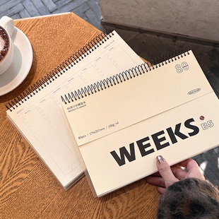 B5大号周计划本 week螺旋线圈本日程本weekly随身笔记本子大学生考研学习记事本笔记本weeks简约时间管理表