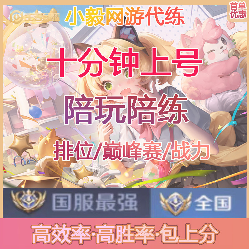 王者荣耀代练打排位上分带练车队英雄荣耀战力玩巅峰赛市标包金标