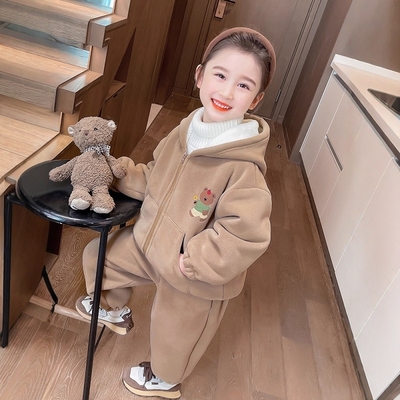 法国Uamtor女童加绒加厚运动套装