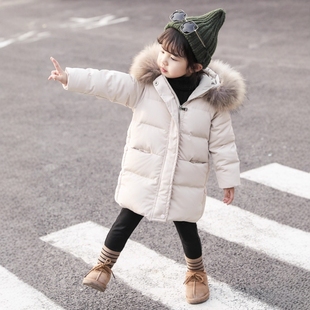 女童修身 新款 白鸭绒棉衣外套 冬装 法国Uamtor宝宝羽绒服儿童中长款