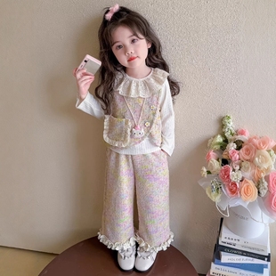 法国Uamtor女童小香风套装2026新款儿童秋季洋气时髦女孩宝宝穿搭