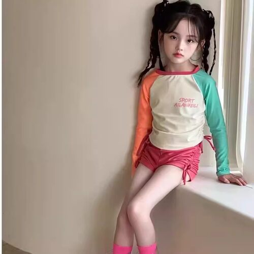 法国Uamtor女童分体防晒显白泳衣