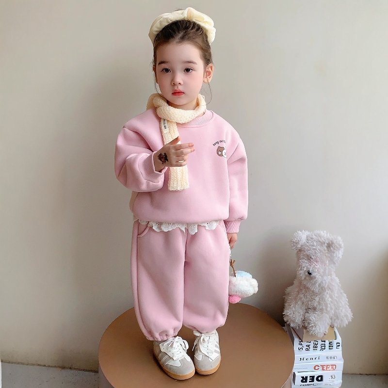 法国Uamtor女童洋气加绒加厚套装