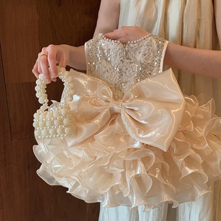 法国Uamtor2026秋冬季新款周岁女宝礼服婴儿时尚生日裙蓬蓬公主裙