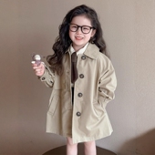 时髦韩版 洋气风衣春秋季 网红外套 2026新款 法国Uamtor女童外套春装