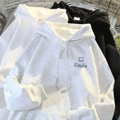 纯棉中大童儿童连帽卫衣男女童简约秋冬学院风百搭初中生帽衫 上衣