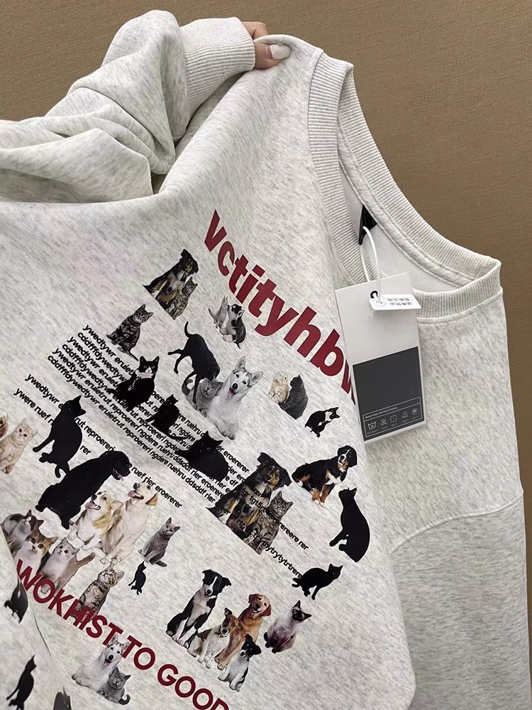 中大童圆领女童卫衣长袖上衣