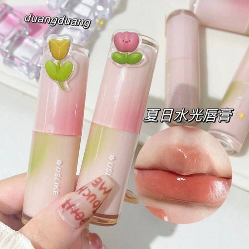 USLIKE灵光唇膏滋润保湿持久不易掉色玻璃唇纯欲嘟嘟水光口红学生