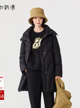 飞鸟和新酒商场同款时尚女装小个子黑色羽绒服女FR470012064