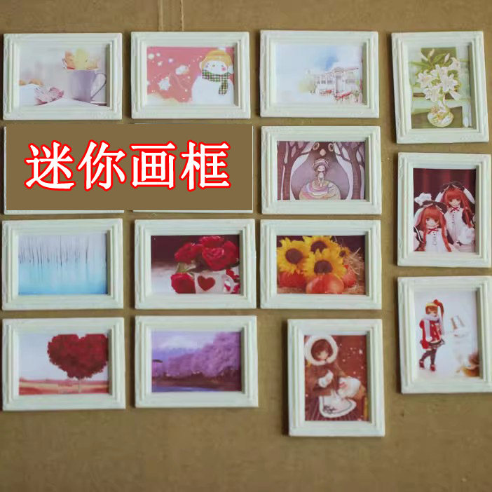 迷你墙画画框 壁画 名画 油画 娃屋装饰兵人4分6分8分BJD可用摆件