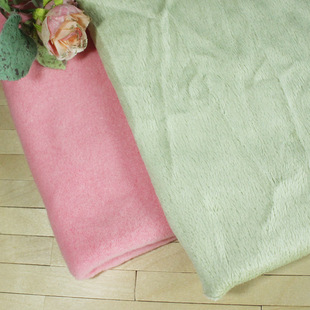 皮粉反面绒针织 浅草绿毛绒布里布 短绒布料 半米 BJD娃衣面料