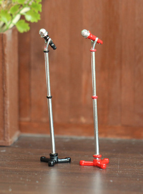 支架麦克风 话筒可取 12分BJD娃娃 OB11美结猪可用 迷你超小道具