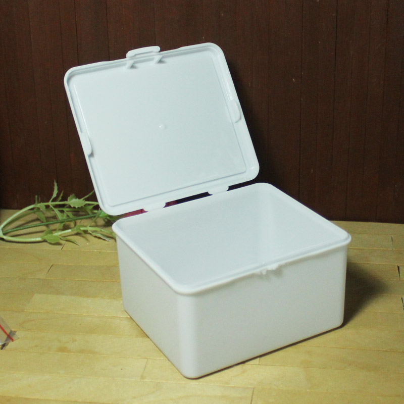 迷你带盖子白色收纳盒 方形 娃衣娃物DIY材料整理盒子 小卡BJD头