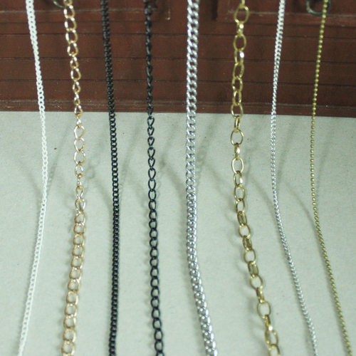 金色古金银色白色波珠链条细