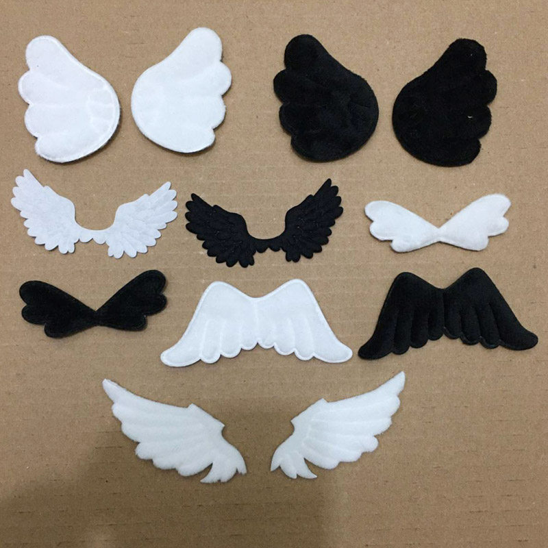 迷你布艺白色黑色 毛绒翅膀 天使OB11 6分12分BJD娃娃用道具公主