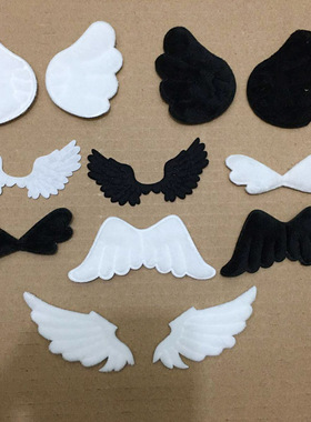 迷你布艺白色黑色 毛绒翅膀 天使OB11 6分12分BJD娃娃用道具公主