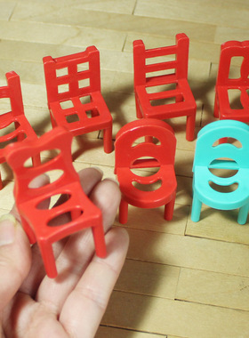 迷你小靠背椅子板凳 红色蓝绿色 12分兵人BJD娃娃OB11美结猪手办