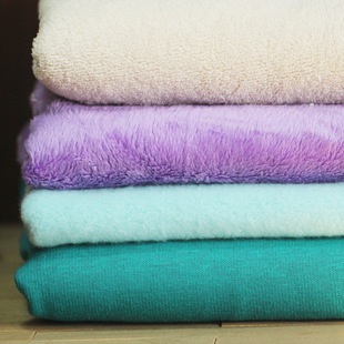 果绿细绒布反面针织浅紫色毛绒布米色布料半米 BJD娃衣柔软面料