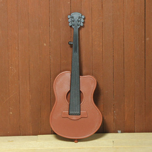 6分兵人BJD娃娃OB27 娃屋道具 乐器场景摆设音乐团 棕色迷你吉他