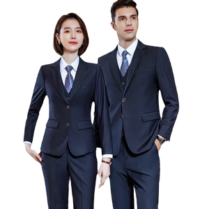 工装藏青色西服套装商务西装物业管理工作服教师酒店经理职业装