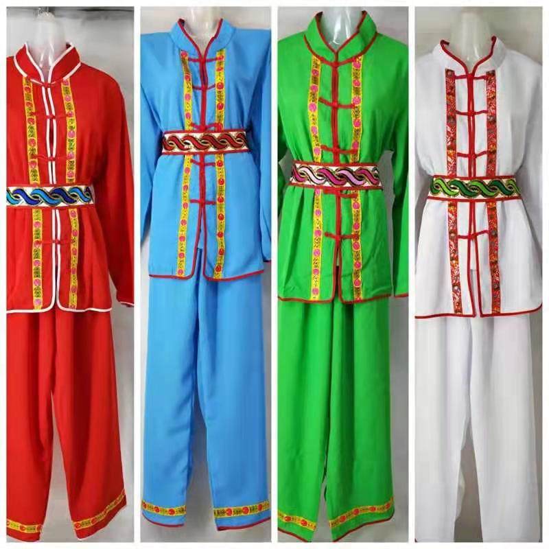 秧歌服装公子内装男女款麻纱袄裤花会服装打锣鼓镲服装东北秧歌服