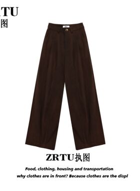 ZRTU/执图(自播）秋冬升级版加绒高腰显瘦休闲松紧腰灯芯绒直筒裤