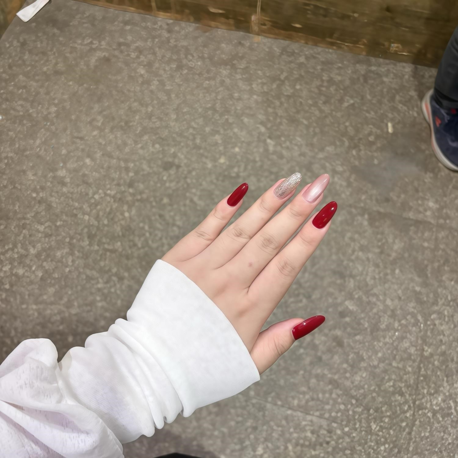 秋冬美拉德高级感魔镜粉酒红色撞色显白纯手工定制穿戴甲孕妇婚甲,彩妆/香水/美妆工具,穿戴甲/甲片,淘宝优惠券,粉丝福利购,淘宝优惠卷