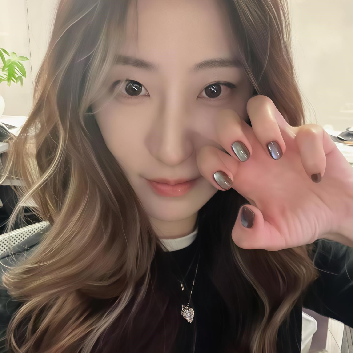 纯手工穿戴甲2025新年款棕高级感网红蓝色猫眼气质辣妹美甲显白