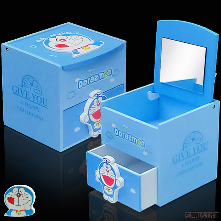 机器猫叮当猫首饰盒哆啦A梦木质卡通饰品盒可爱公主欧式儿童礼物