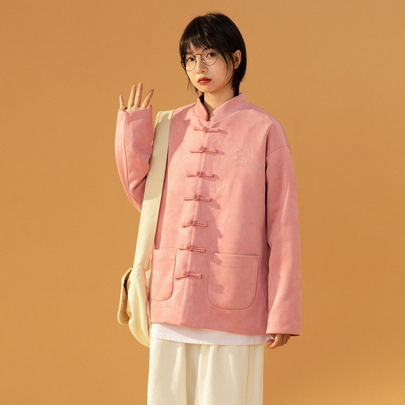 中性风M08P130麂皮绒印花刺绣风盘扣潮唐装夹克情侣外套男，男装夹克，星座704（原B229）