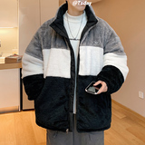 港风酒店X707P100148冬季保暖羊羔毛撞色双面穿刺绣棉衣男潮，男装棉衣，星座704（原B229）