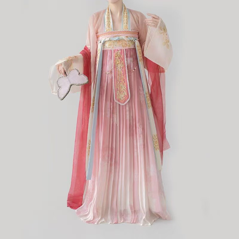 汉服女2025唐制对襟衫绣花齐胸裙国风日常春秋季古风套装国潮风