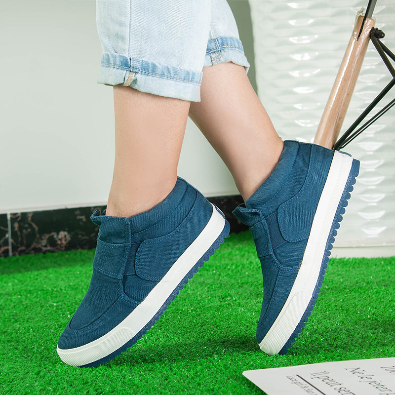 一步赢帆布鞋春夏季抵帮韩版百搭透气一脚蹬套脚防滑学生女单鞋子