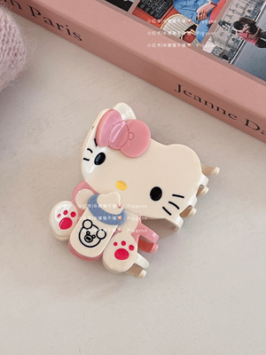 定制可爱奶瓶hellokitty抓夹女醋酸发夹发饰高级感后脑勺鲨鱼夹子